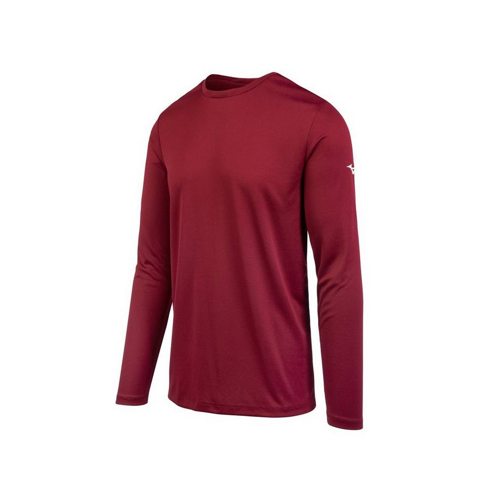 Mens Mizuno Long Sleeve T-Shirts Red Philippines (WNEBAF049)